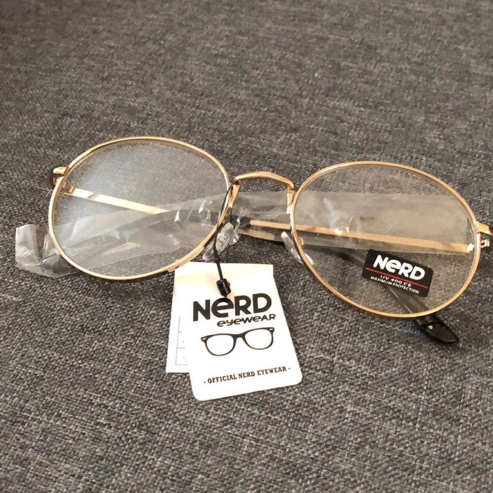 Nerd Eyewear Round Gold Thin Metal